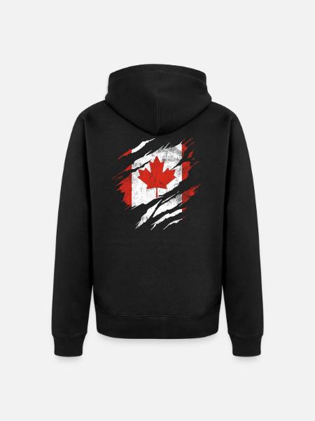 Drapeau du Canada - Veste à capuche bio Premium Unisexe - noir
