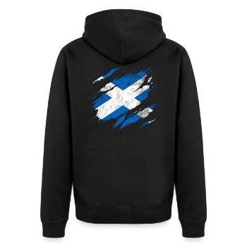 Drapeau Ecosse - Veste à capuche bio Premium Unisexe - noir - Dos - Nico (187cm)