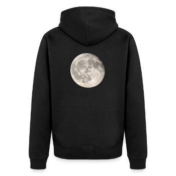 Pleine lune ciel nocturne la lune - Veste à capuche bio Premium Unisexe - noir - Dos - Nico (187cm)