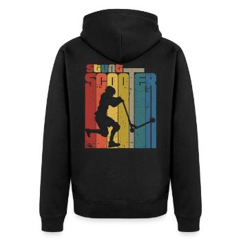 Scooter - Unisex Premium Organic Zip Hoodie - black - Back - Nico (187cm)