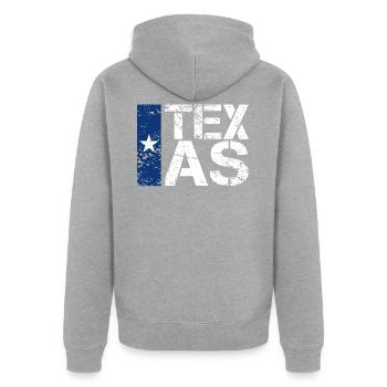 Texas - Veste à capuche bio Premium Unisexe - gris chiné - Dos - Nico (187cm)