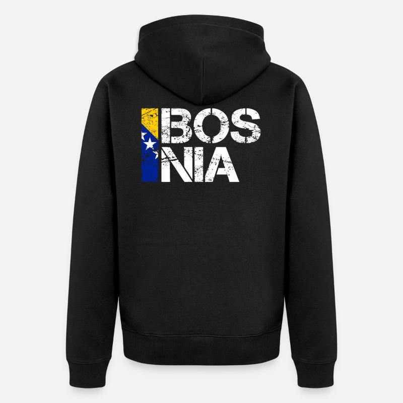 Bosnien - Unisex Premium Bio Zip Hoodie - Schwarz
