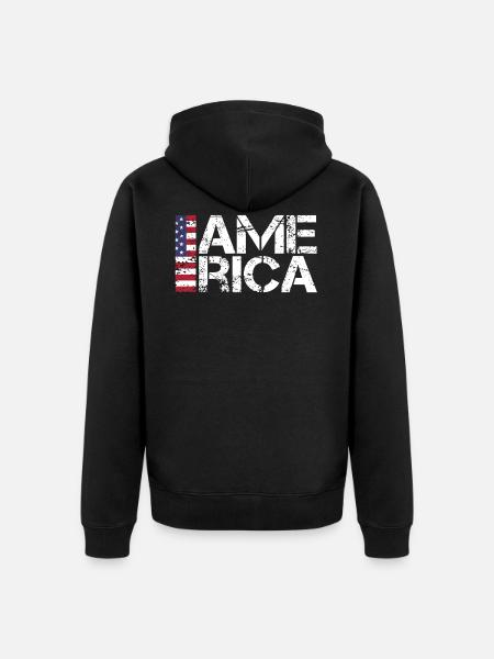 America Fan - Unisex Premium Organic Zip Hoodie - black
