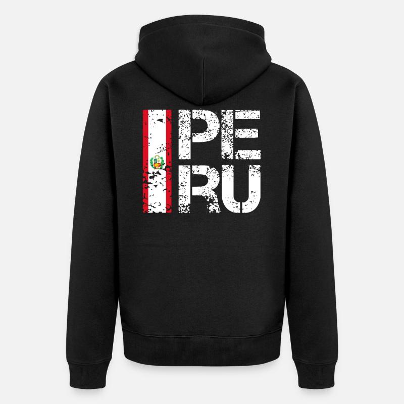 Peru - Unisex Premium Bio Zip Hoodie - Schwarz