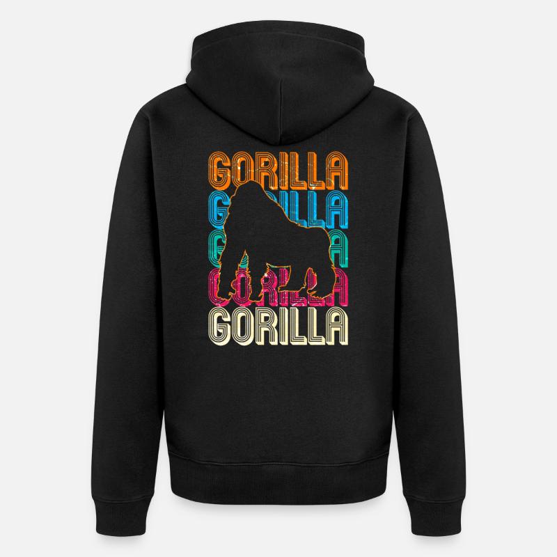 Gorille - Veste à capuche bio Premium Unisexe - noir
