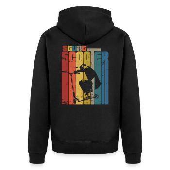 Scooter stunt vintage - Unisex Premium Organic Zip Hoodie - black - Back - Nico (187cm)