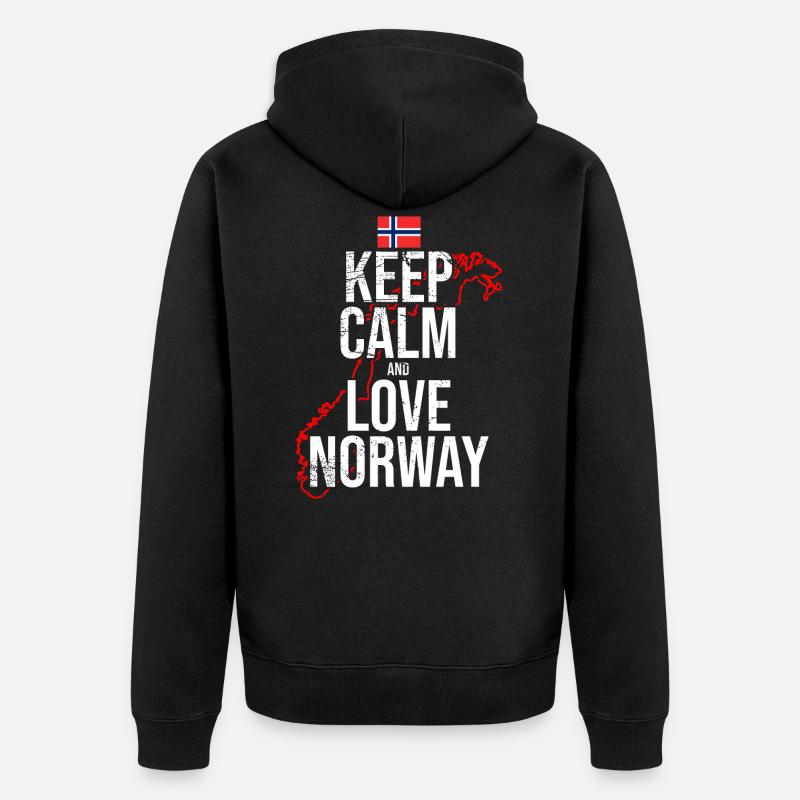 J'aime la norvège - Veste à capuche bio Premium Unisexe - noir