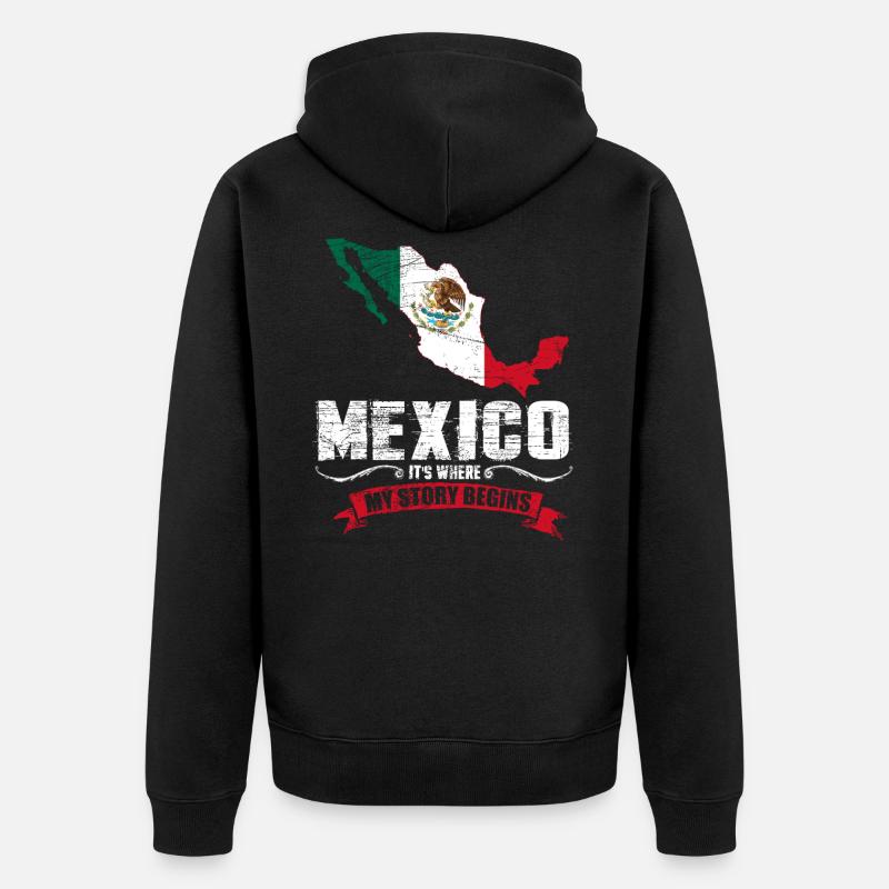 Mexiko - Unisex Premium Bio Zip Hoodie - Schwarz