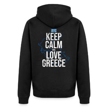 J’aime la Grèce - Veste à capuche bio Premium Unisexe - noir - Dos - Nico (187cm)
