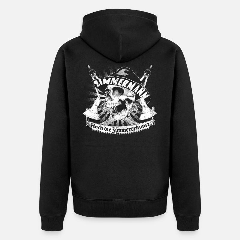 Zimermann - Unisex Premium Bio Zip Hoodie - Schwarz