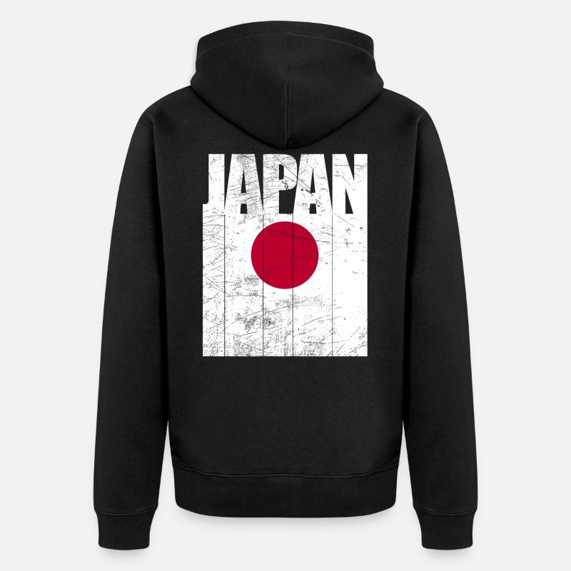 Drapeau du Japon - Veste à capuche bio Premium Unisexe - noir