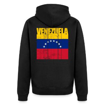 Venezuela flag - Unisex Premium Organic Zip Hoodie - black - Back - Nico (187cm)