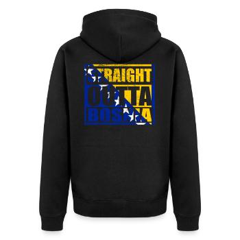 Straight Outta Bosnie - Veste à capuche bio Premium Unisexe - noir - Dos - Nico (187cm)