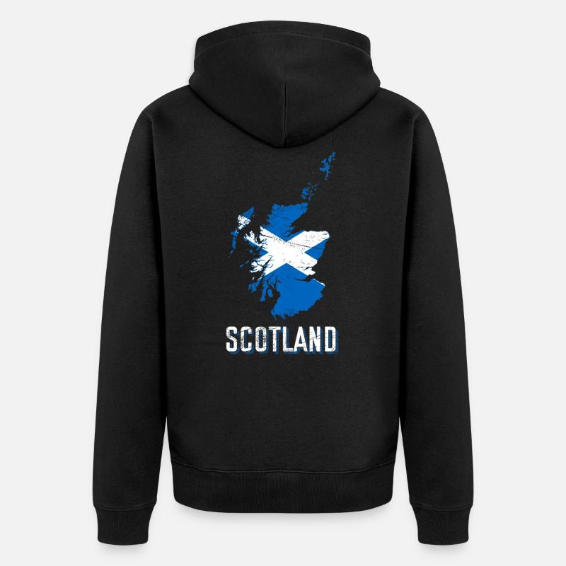 Ecosse Drapeau Géographie - Veste à capuche bio Premium Unisexe - noir