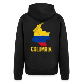 Colombie Pays forme drapeau - Veste à capuche bio Premium Unisexe - noir - Dos - Nico (187cm)