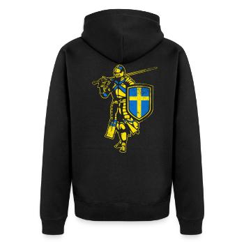 Swedish knight - Unisex Premium Organic Zip Hoodie - black - Back - Nico (187cm)