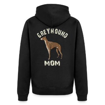 Greyhound Mom - Unisex Premium Organic Zip Hoodie - black - Back - Nico (187cm)