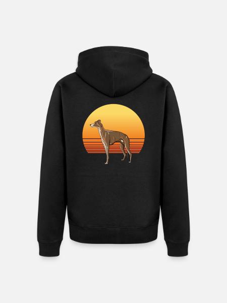 Greyhound Sun - Unisex Premium Organic Zip Hoodie - black