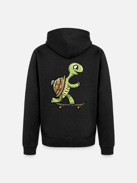 Skate Turtle - Unisex Premium Organic Zip Hoodie - black