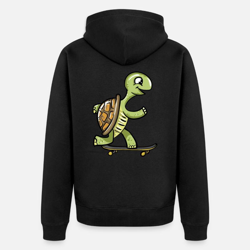 Tortue de patinage - Veste à capuche bio Premium Unisexe - noir