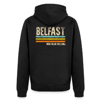 Irlande du Nord Belfast - Veste à capuche bio Premium Unisexe - noir - Dos - Nico (187cm)