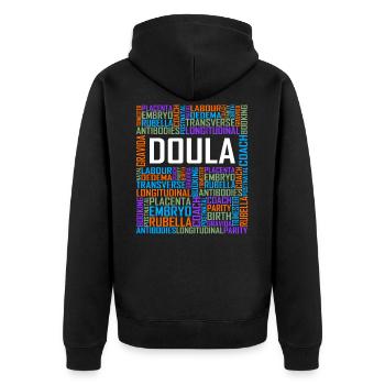 Mots de Doula - Veste à capuche bio Premium Unisexe - noir - Dos - Nico (187cm)