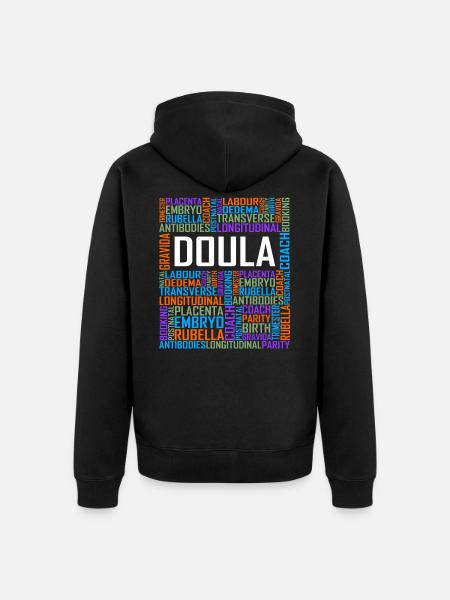 Doula Words - Unisex Premium Organic Zip Hoodie - black