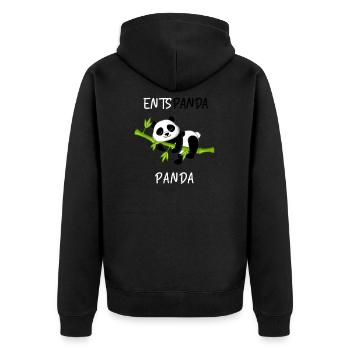 Drôle Panda Bear Yoga Relaxed Namaste Ladies - Veste à capuche bio Premium Unisexe - noir - Dos - Nico (187cm)
