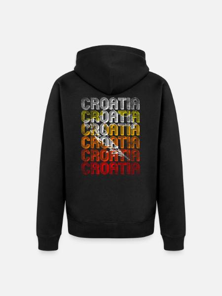 Croatia - Unisex Premium Organic Zip Hoodie - black