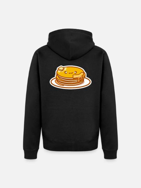 Pancakes Kawaii - Unisex Premium Organic Zip Hoodie - black