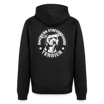 American Staffordshire Terrier - Unisex Premium Organic Zip Hoodie - black - Back - Nico (187cm)