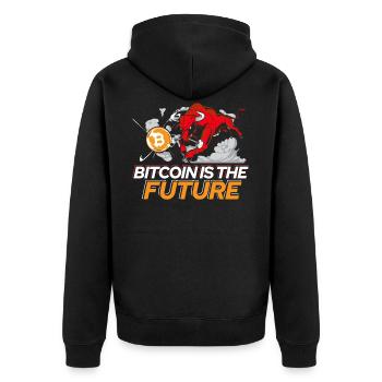 Bitcoin Is The Future Bitcoin Trader Bitcoin Gift - Unisex Premium Organic Zip Hoodie - black - Back - Nico (187cm)