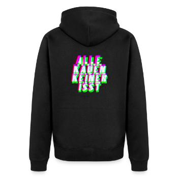 chew nobody eats club techno mdma gift edm - Unisex Premium Organic Zip Hoodie - black - Back - Nico (187cm)