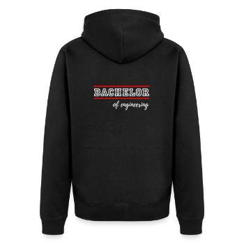 Bachelor of engineering - Unisex Premium Bio Zip Hoodie - Schwarz - Hinten - Nico (187cm)