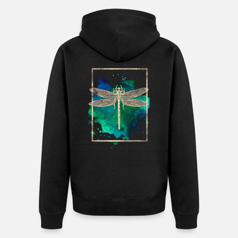 libellule - Veste à capuche bio Premium Unisexe - noir