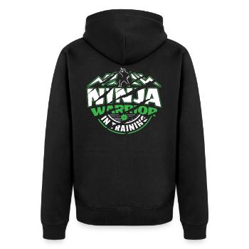 Ninja Warrior In Training Ninja Warrior Geschenk - Unisex Premium Bio Zip Hoodie - Schwarz - Hinten - Nico (187cm)
