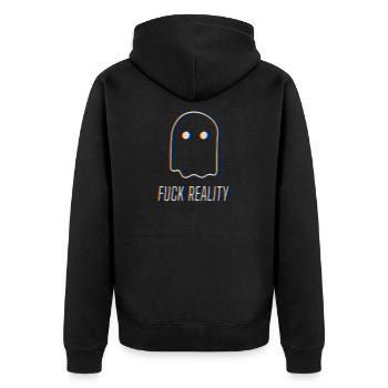 Fuck reality drug parts rave mdma gift lsd - Unisex Premium Organic Zip Hoodie - black - Back - Nico (187cm)