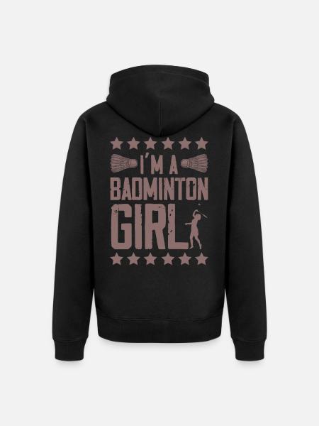 Fille de badminton - Veste à capuche bio Premium Unisexe - noir