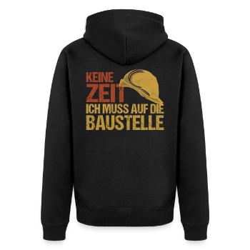 Bauleiter Bauaufsicht Bau Bauarbeiter Geschenk - Unisex Premium Bio Zip Hoodie - Schwarz - Hinten - Nico (187cm)