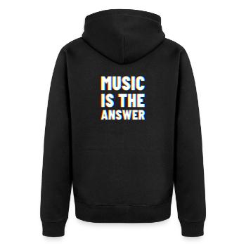 Musique Techno Electro - Veste à capuche bio Premium Unisexe - noir - Dos - Nico (187cm)