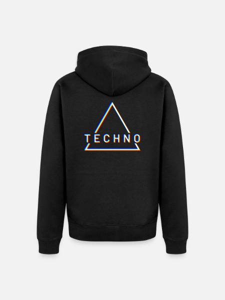 Techno - Unisex Premium Organic Zip Hoodie - black