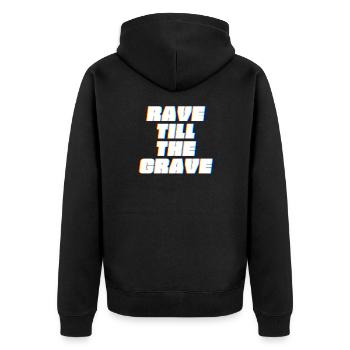 Rave Raver House DJ Techno Music gift - Unisex Premium Organic Zip Hoodie - black - Back - Nico (187cm)