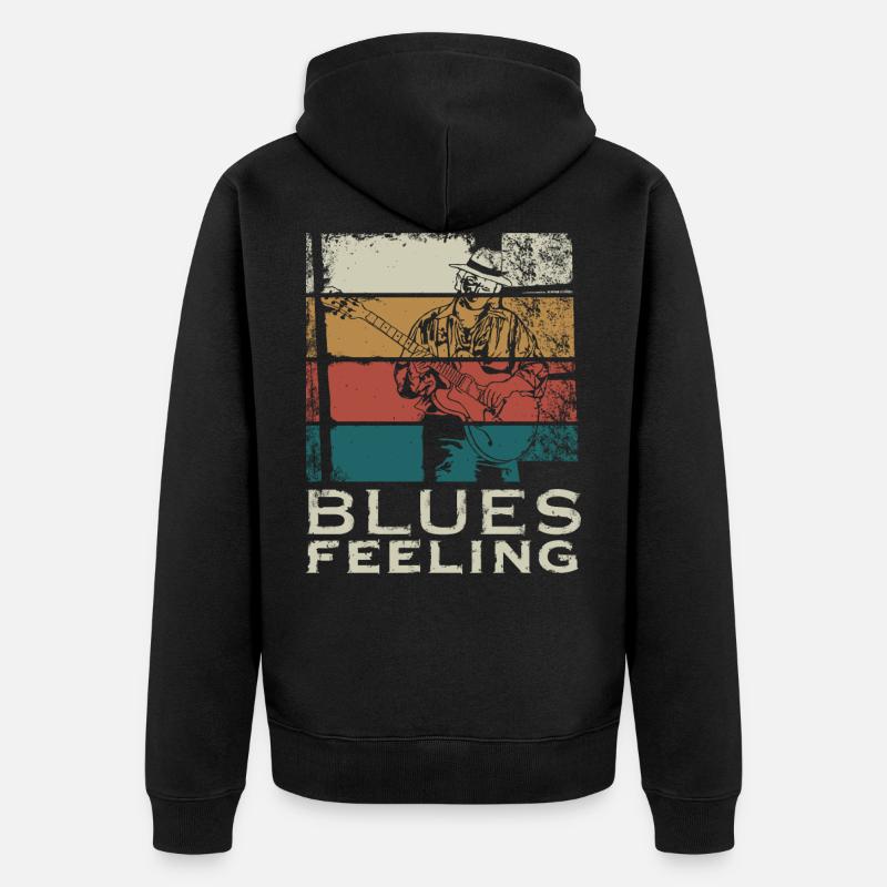 Blues Feeling - Unisex Premium Bio Zip Hoodie - Schwarz