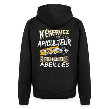 Beekeeping gift idea beekeeper humor - Unisex Premium Organic Zip Hoodie - black - Back - Nico (187cm)