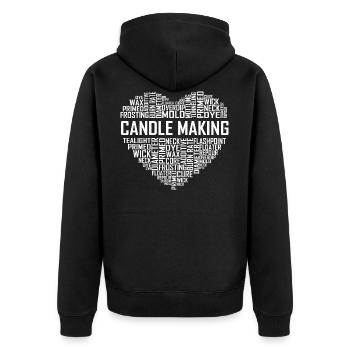 Coeur de fabrication de bougie - Veste à capuche bio Premium Unisexe - noir - Dos - Nico (187cm)