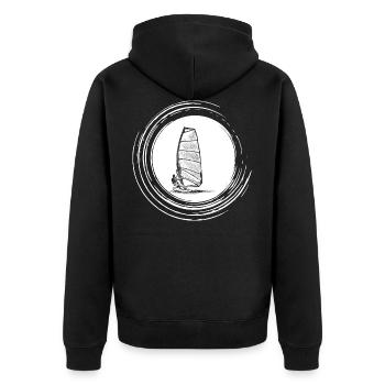 Planche à voile - Veste à capuche bio Premium Unisexe - noir - Dos - Nico (187cm)