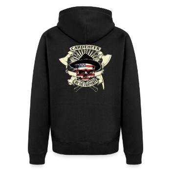 Carpenter Carpenter Skull Logo - Unisex Premium Organic Zip Hoodie - black - Back - Nico (187cm)