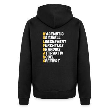 Name Spruch lustig Freund Wolfgang geschenk - Unisex Premium Bio Zip Hoodie - Schwarz - Hinten - Nico (187cm)