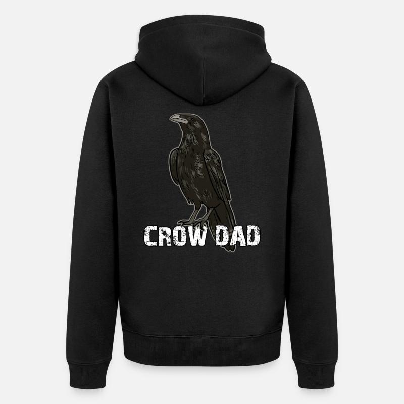 Crow Dad - Unisex Premium Bio Zip Hoodie - Schwarz