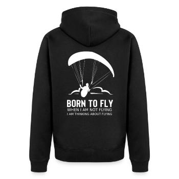 Paragliding & gliding paragliding paragliding - Unisex Premium Organic Zip Hoodie - black - Back - Nico (187cm)